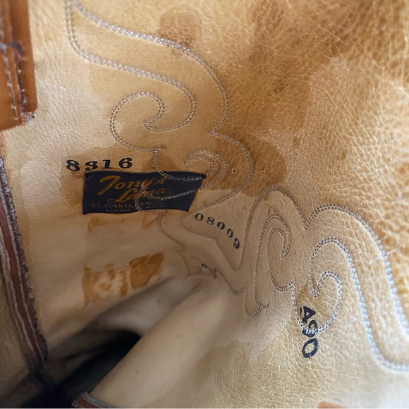 Tony Lama Tan Leather Heeled Boots - Picture 9 of 16